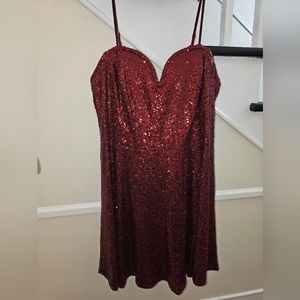 Dark Red Sequin